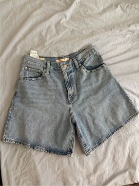 Levi’s High-Rise Light Blue Denim Shorts